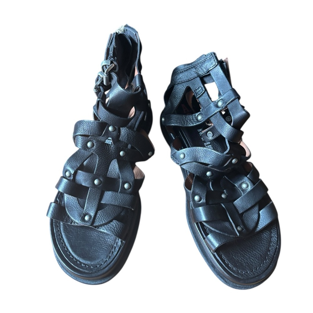 🔥🔥New! A.S.98 Black Leather Payne Sandals- Luxe and impossible to find! - Picture 3 of 6